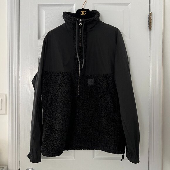 McQ Alexander McQueen Half-Zip Mixed-Media Pullover Track Jacket Black size 46 - Picture 3 of 16